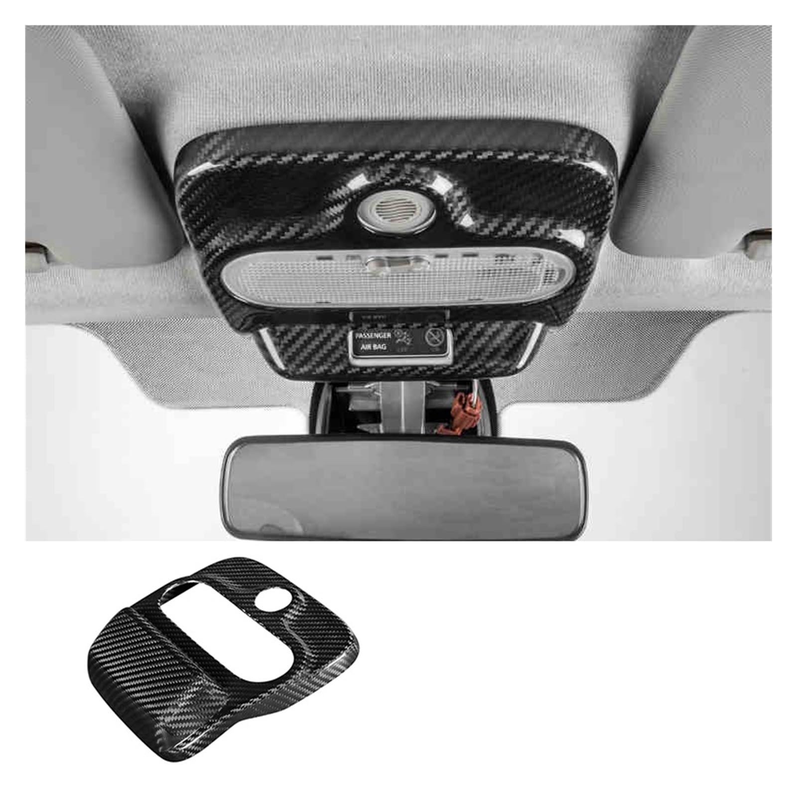 Auto-Innenraum-Modifikation, Kohlefaser, dekorative Abdeckung, Schutzaufkleber, kompatibel for Mercedes Smart 453 Fortwo Forfour, Autozubehör(Reading Light) von JFAQIPEI