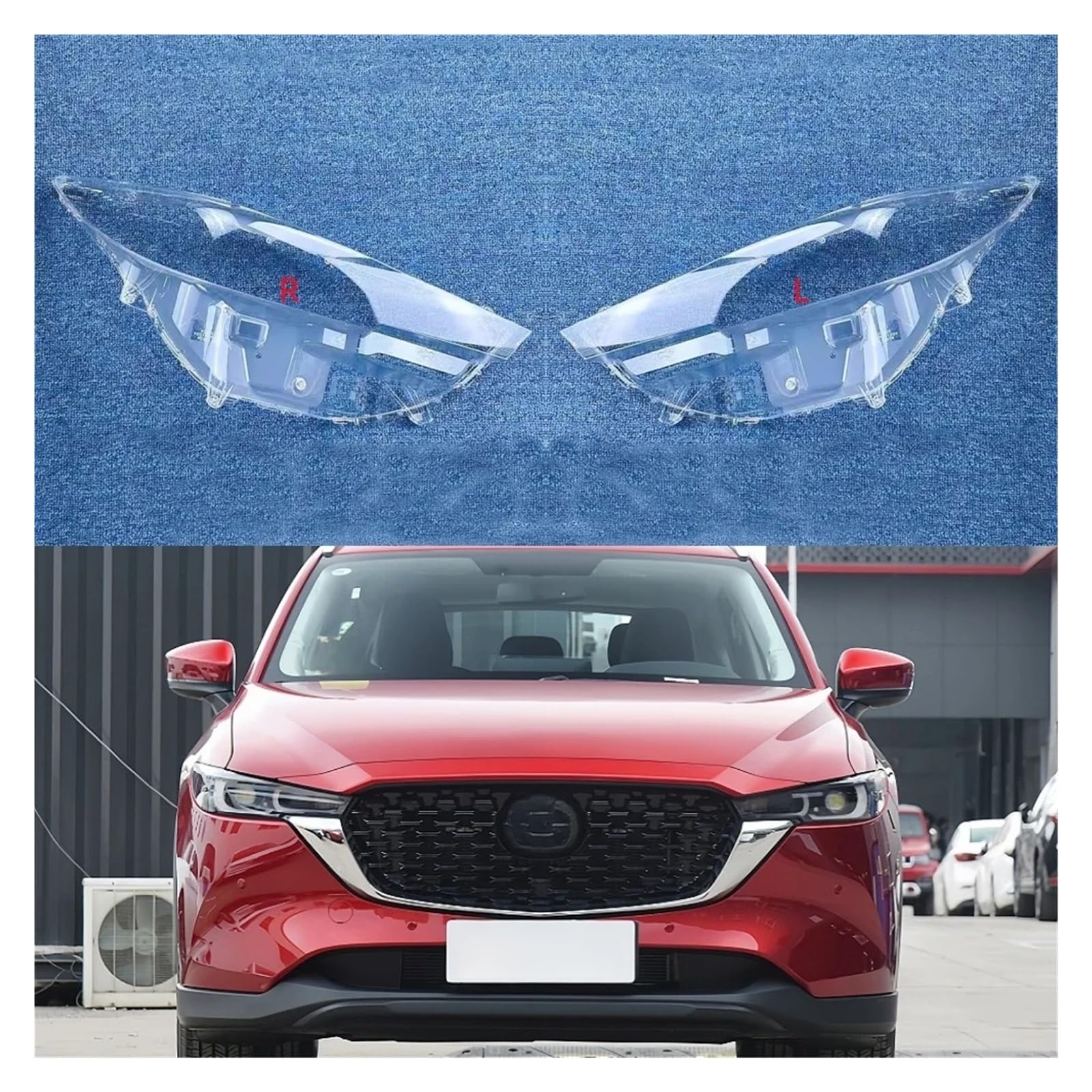 Auto Scheinwerfer Objektiv Kompatibel for Mazda CX-5 CX5 2022 2023 Abdeckung Transparent Shell Scheinwerfer Glas Ersetzen Die Original Lampenschirme(Left) von JFAQIPEI