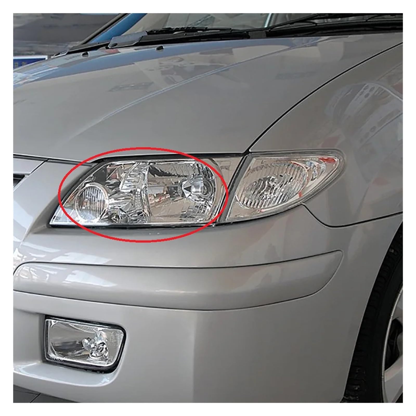 Auto-Scheinwerferlinse, kompatibel mit Mazda Premacy 2003–2008, Kunststoffabdeckung, transparente Schale, Scheinwerferglas, ersetzt die Original-Lampenschirme(Left) von JFAQIPEI