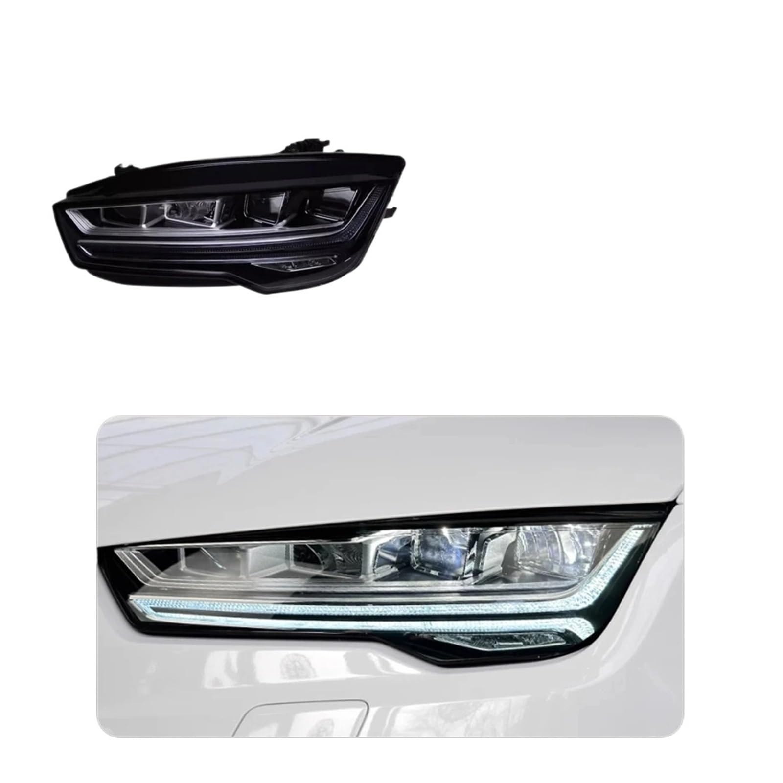 Auto-Styling-Scheinwerfer Kompatibel for Audi A7 Halogenscheinwerfer Scheinwerfer 2011-2018 Upgrade RS7 Scheinwerfer DRL Signalprojektorlinse Autozubehör(2015-2018) von JFAQIPEI