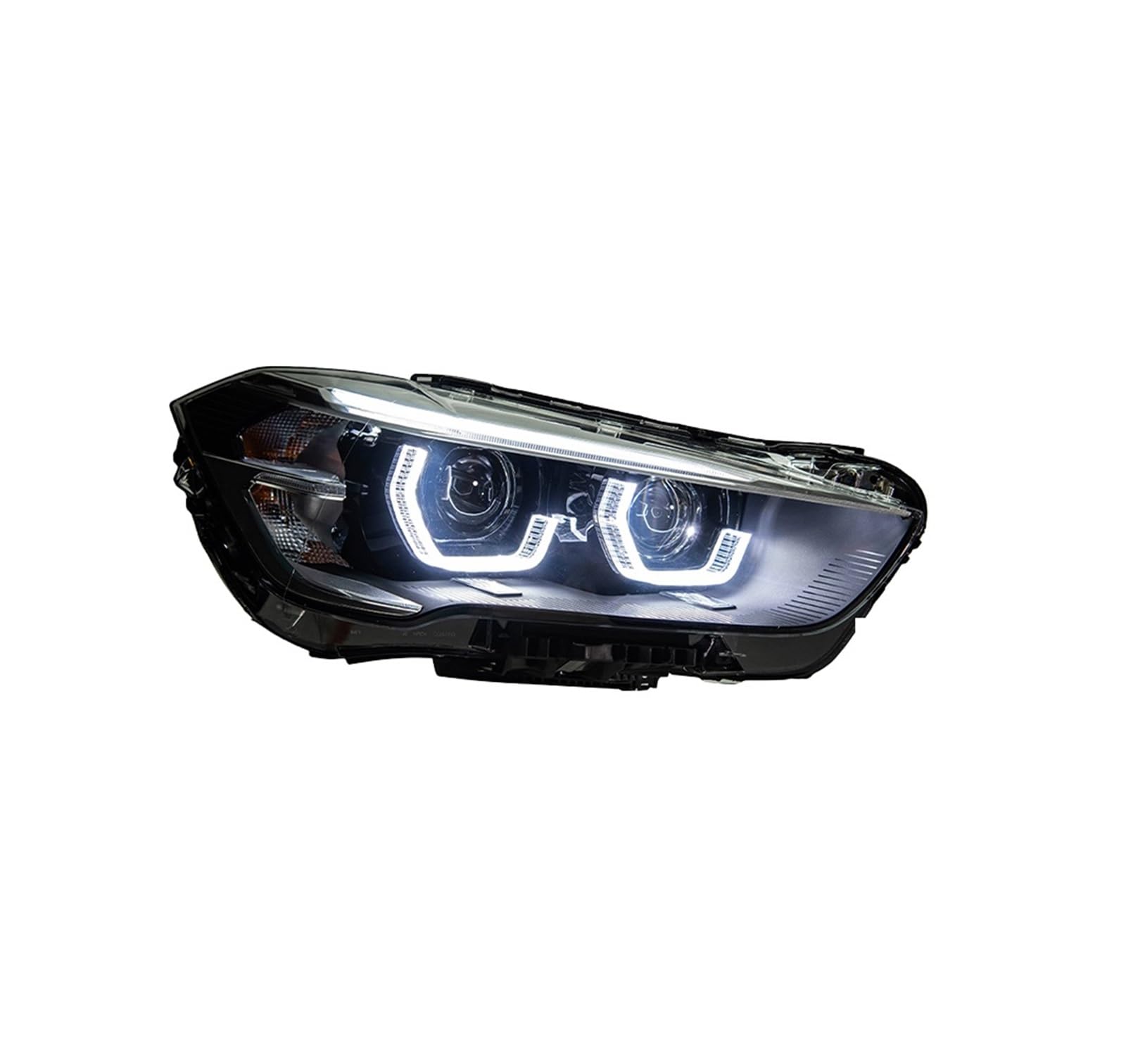 Auto-Styling-Scheinwerfer Kompatibel for BMW X1-Scheinwerfer 2016-2019 F48 Halogenscheinwerfer Scheinwerfer-Projektorlinse DRL Angel Eye Autozubehör(2016-2020 B) von JFAQIPEI