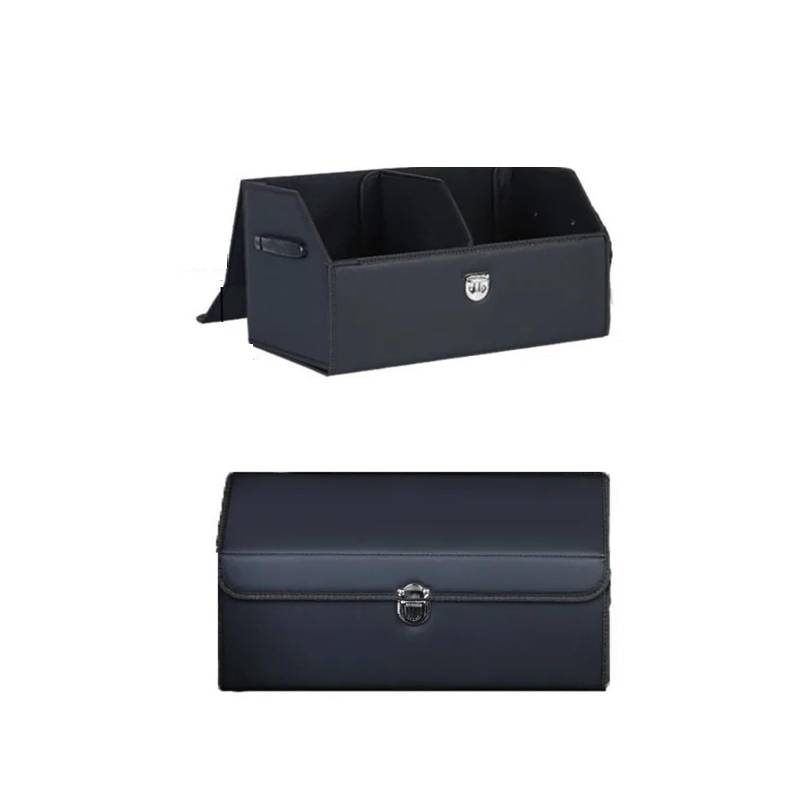 Auto Trunk Organizer Box Große Kapazität Auto Multiues Werkzeuge Lagerung Tasche Verstauen Aufräumen Leder Camping Outdoor Auto Lagerung Taschen(Black Medium) von JFAQIPEI