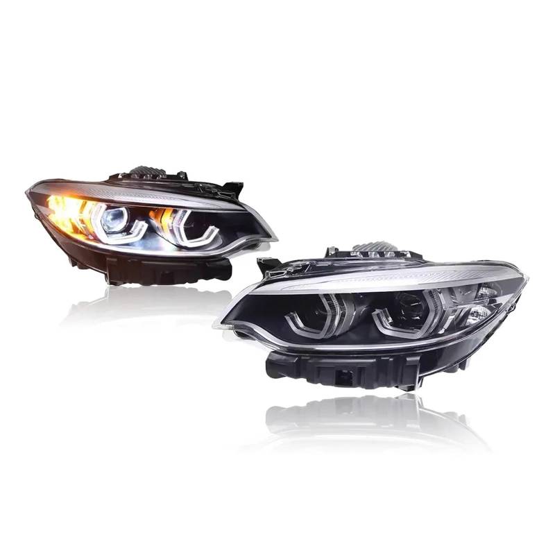 Autolichter Kompatibel for BMW 2er F22 Scheinwerfer 2014-2019 Halogenscheinwerfer Scheinwerfer Starthilfe Dynamische DRL Blinker Autozubehör(For Original Halogen) von JFAQIPEI