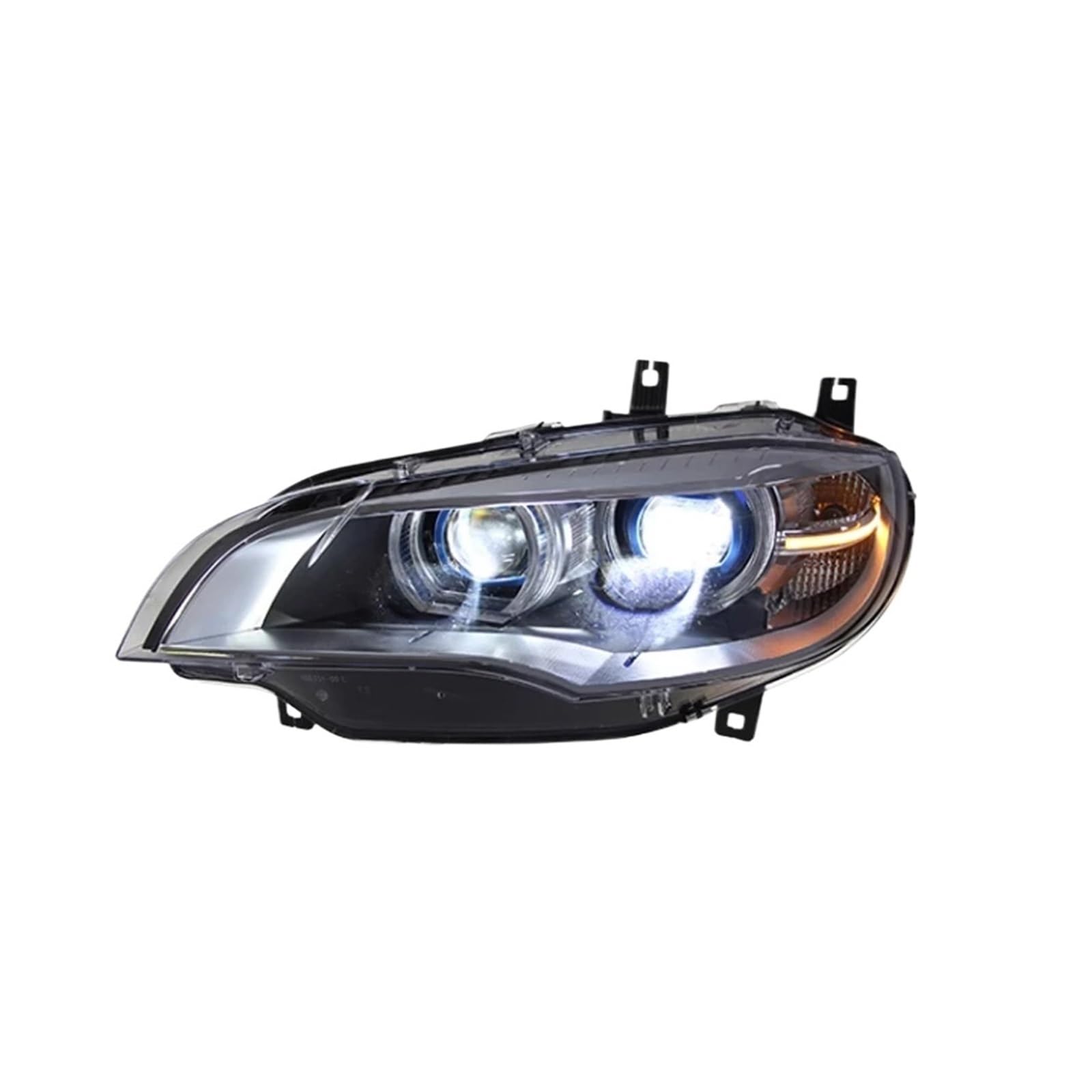 Autolichter Kompatibel for BMW X6 E71 Halogenscheinwerfer Scheinwerfer 2007-2013 X6 E71 Lampe DRL Projektorlinse Autozubehör(For Original No AFS) von JFAQIPEI