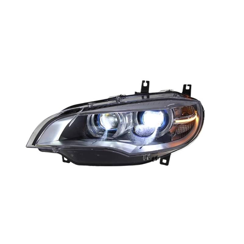 Autolichter Kompatibel for BMW X6 E71 Halogenscheinwerfer Scheinwerfer 2007-2013 X6 E71 Lampe DRL Projektorlinse Autozubehör(For Original No AFS) von JFAQIPEI