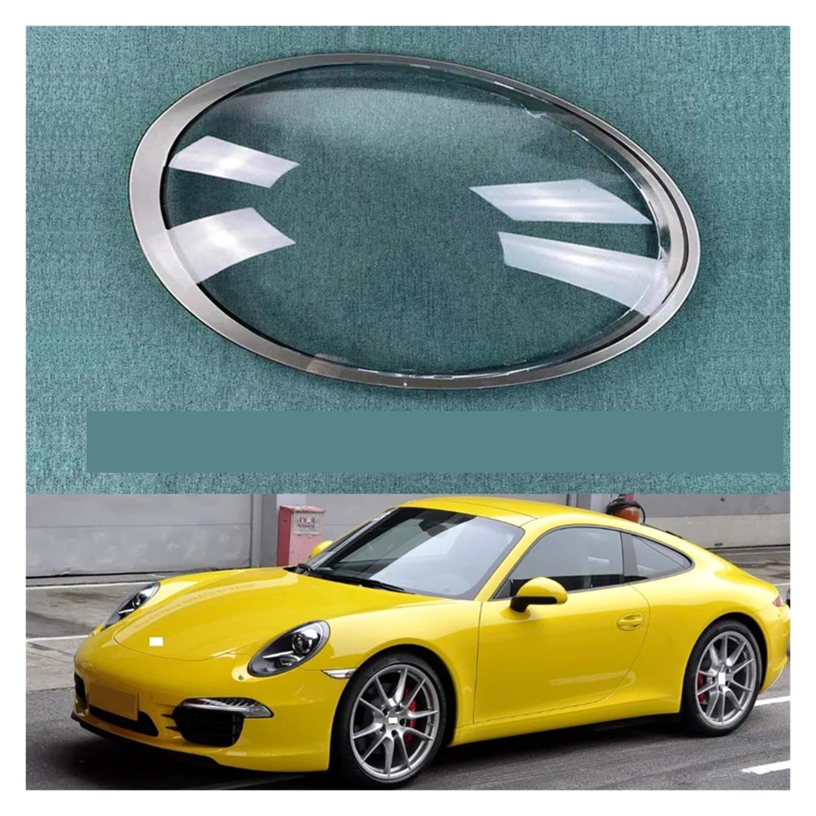 Frontscheinwerferabdeckung Scheinwerferlinsenschale Transparente Maske Lampenschirm Grauer Rand Glaslampenschirm Kompatibel for Porsche 911 991 2012-2018(Left right) von JFAQIPEI