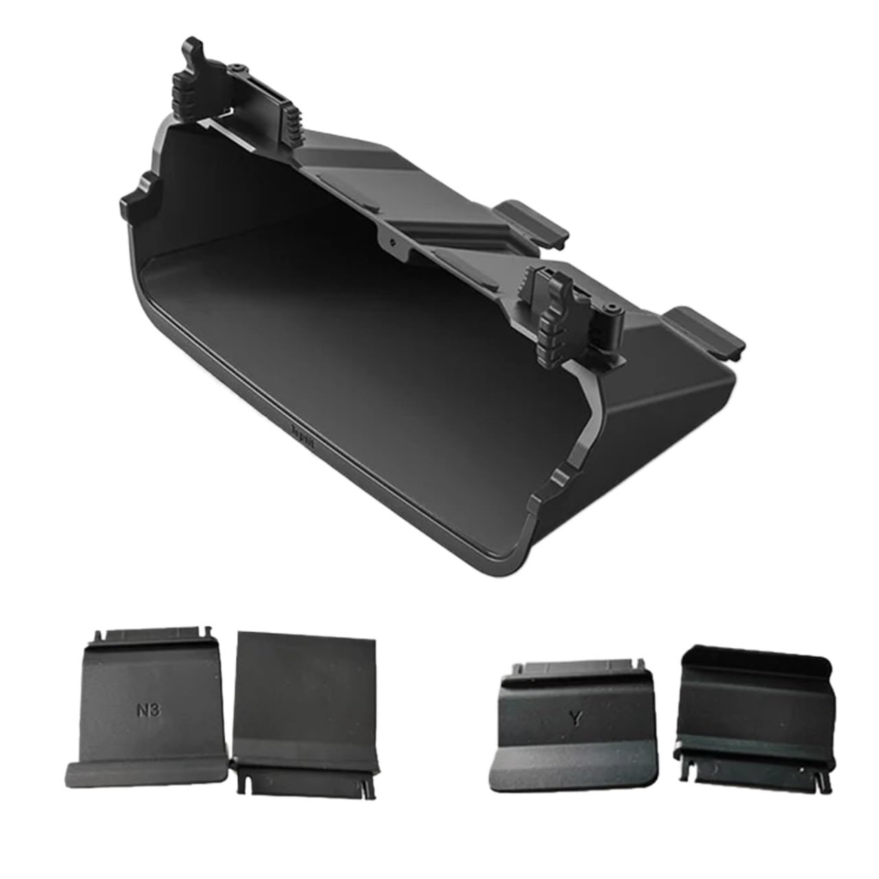 Herval kompatibel for Tesla Model Y Model 3 Highland Unter-Bildschirm-Aufbewahrungstablett, Aufbewahrungsbox hinter dem Bildschirm, Aufbewahrungsbox, Autozubehör(Transparent Black) von JFAQIPEI