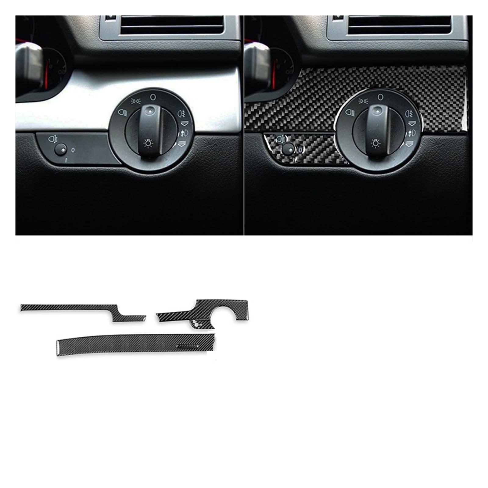 Instrumententafel-Dekorationsstreifenverkleidung, kompatibel for Audi A4 S4 B7 2005–2008, echte Kohlefaser-Aufkleber, Auto-Innenraum-Styling-Zubehör(RHD A) von JFAQIPEI