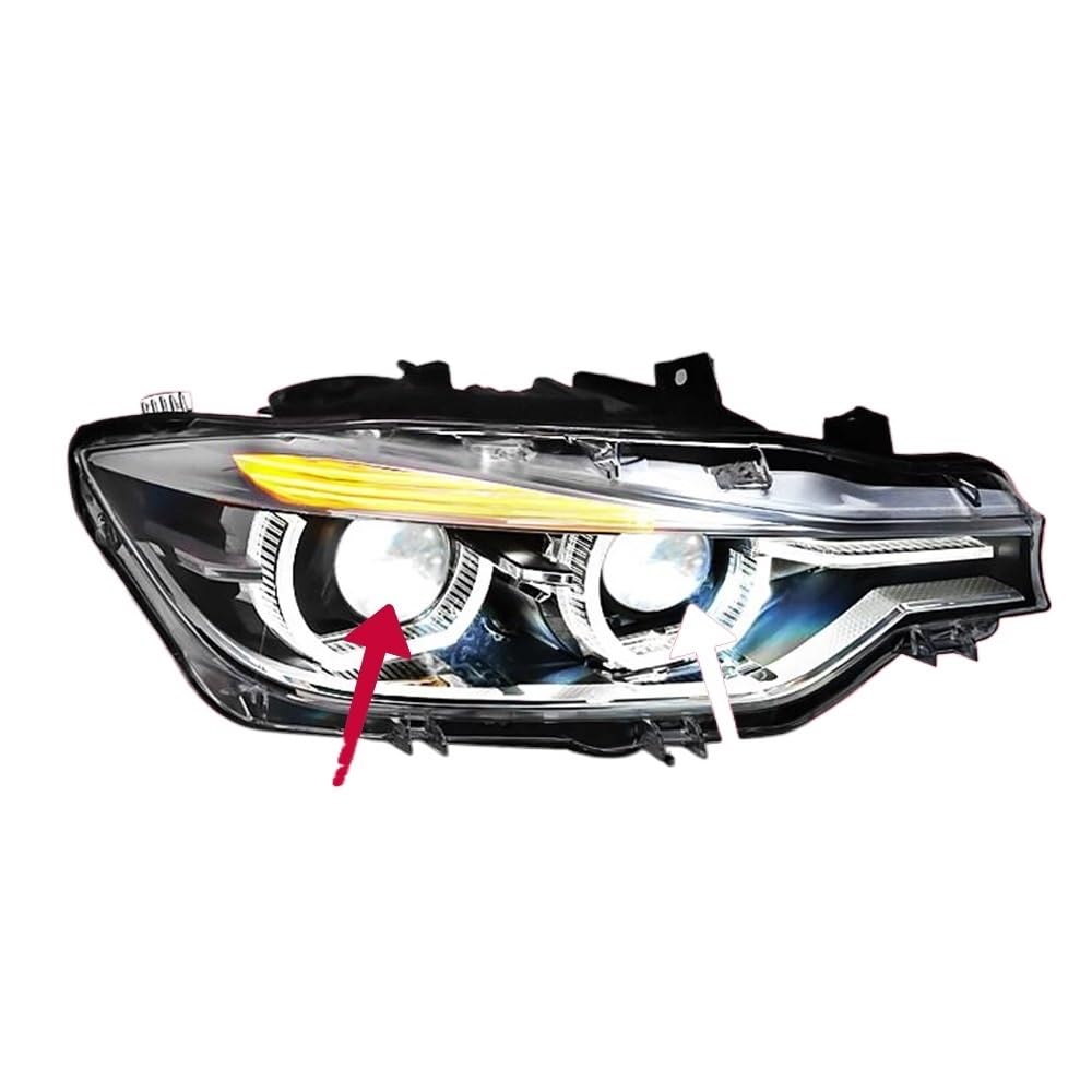 JFAQIPEI AKD Autolichter Kompatibel mit BMW F30 Halogenscheinwerfer Scheinwerfer-Projektorlinse 2013-2018 F35 3er-Serie 320i 325i DRL Angel Eye Autozubehör(For Original Xenon) von JFAQIPEI