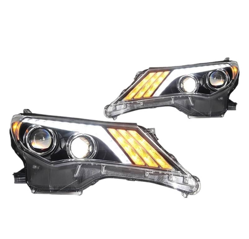 JFAQIPEI Autolichter kompatibel for Toyota RAV4 Halogenscheinwerfer 2014-2017 Rav4 Scheinwerfer Frontblinker DRL Hid Bi Xenon Autozubehör(Headlight No Bulb) von JFAQIPEI