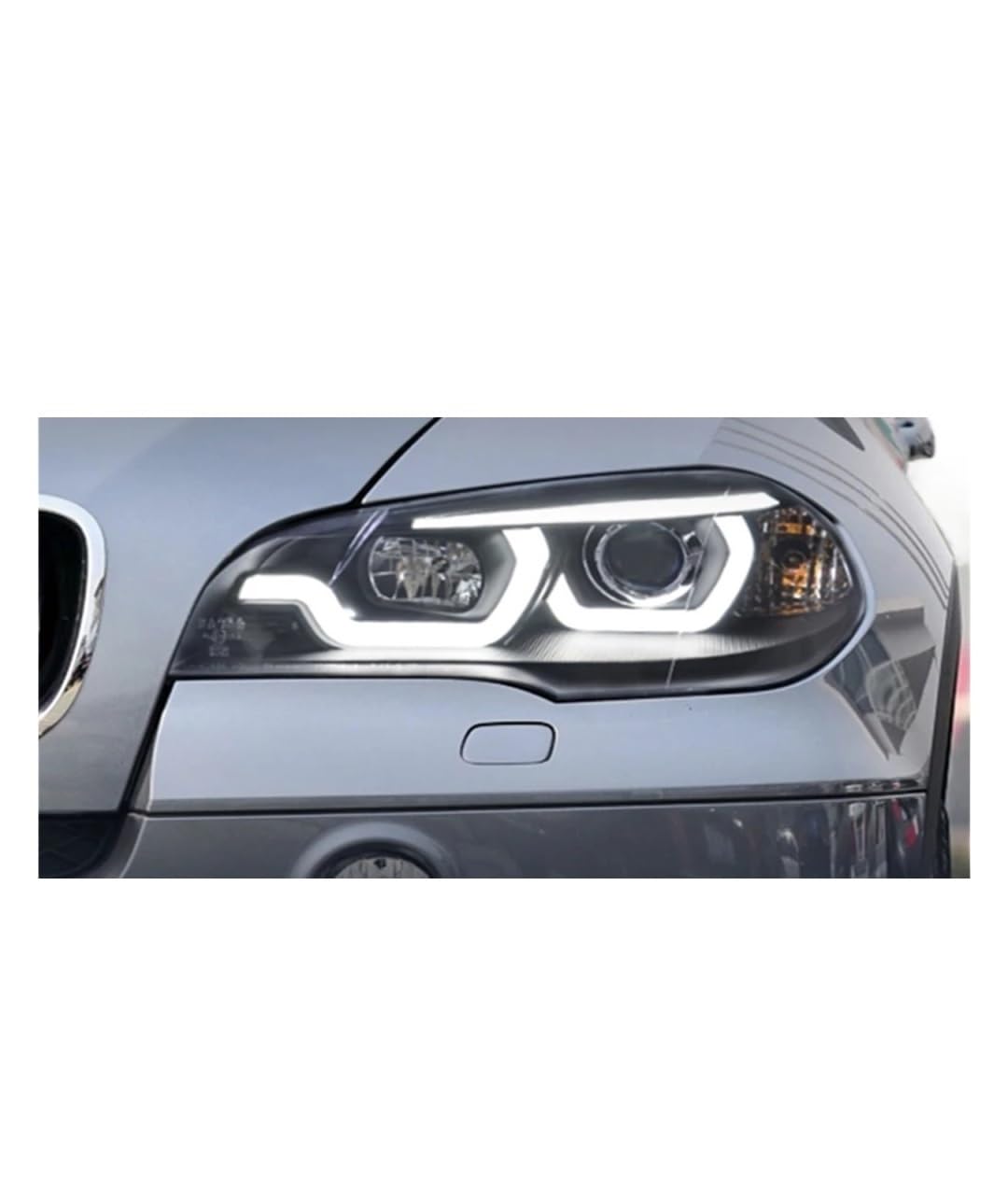 JFAQIPEI Autozubehör Kompatibel for BMW X5 E70 2007-2013 Frontlicht DRL Scheinwerfer Halogenscheinwerfer Glühlampen Projektorlinse Scheinwerfer Fahrzeuge Werkzeuge Automatisch(Halogen) von JFAQIPEI