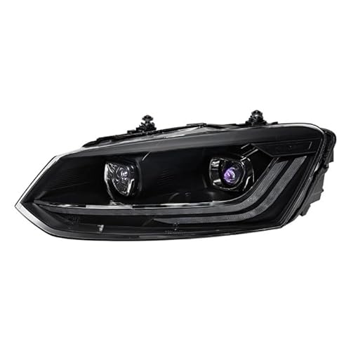 JFAQIPEI Frontlampe kompatibel for VW Polo 2011-2023 Polo-Kopflicht-Halogenscheinwerfer DRL-Montage-Upgrade Dynamisches Signal Autozubehör(2011-2018 Sliver,ONE PAIR_RHD) von JFAQIPEI