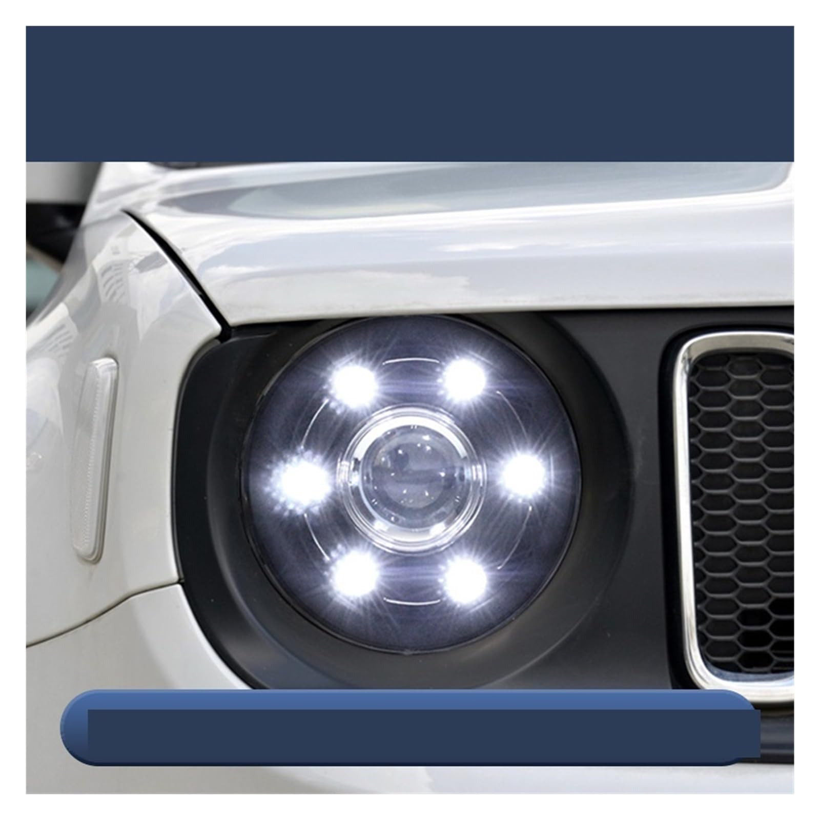 JFAQIPEI Kompatibel for Jeep Renegade Auto-Frontscheinwerfer 2015-2018 Halogenscheinwerfer Scheinwerfer-Styling Dynamische Blinkerlinse Autozubehör-Montage(Led kits) von JFAQIPEI