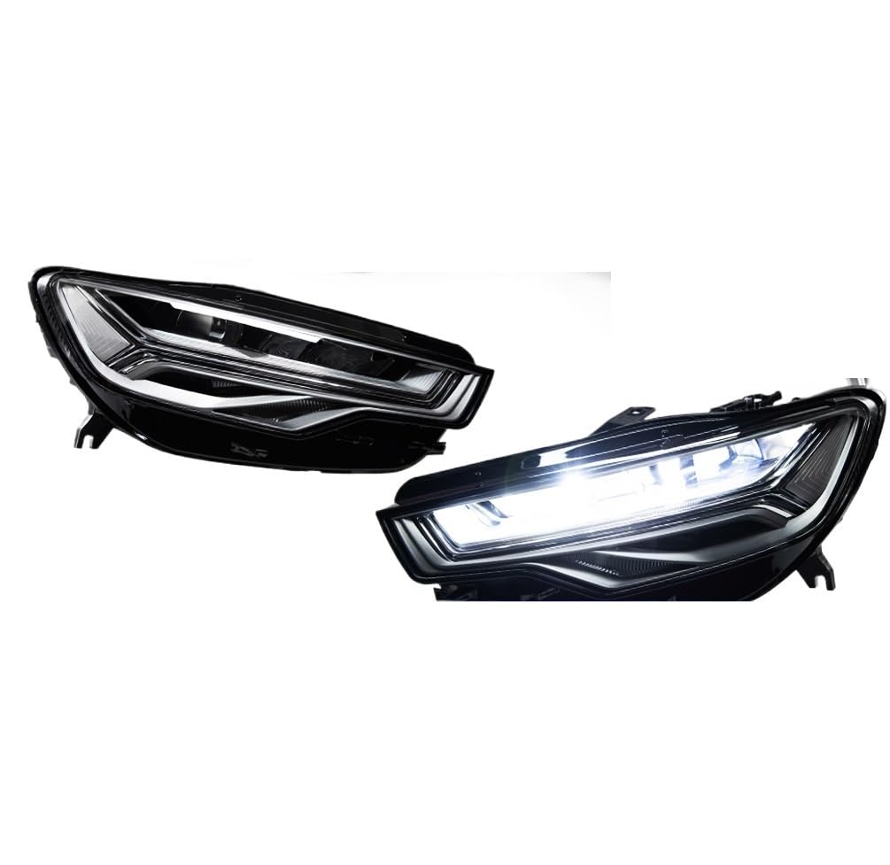 JFAQIPEI Scheinwerfer Kompatibel for Audi A6 C7 Halogenscheinwerfer Scheinwerfer 2012-2015 Scheinwerfer A6 C7 DRL Blinker Fernlicht Angel Eye Projektorlinse von JFAQIPEI