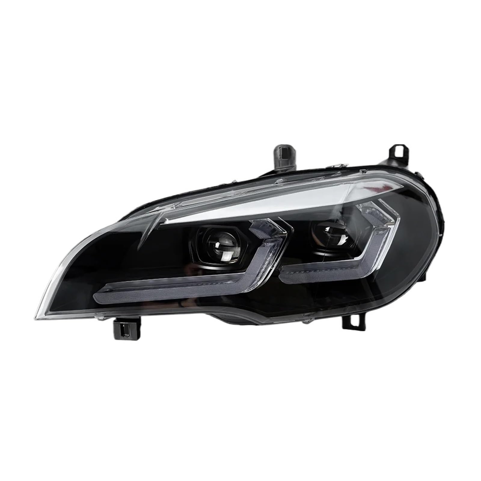 JFAQIPEI Scheinwerfer Kompatibel for BMW E70 Halogenscheinwerfer Scheinwerfer 2007-2013 Scheinwerfer X5 DRL Blinker Fernlicht Angel Eye Projektorlinse(2007-2010,LHD1) von JFAQIPEI