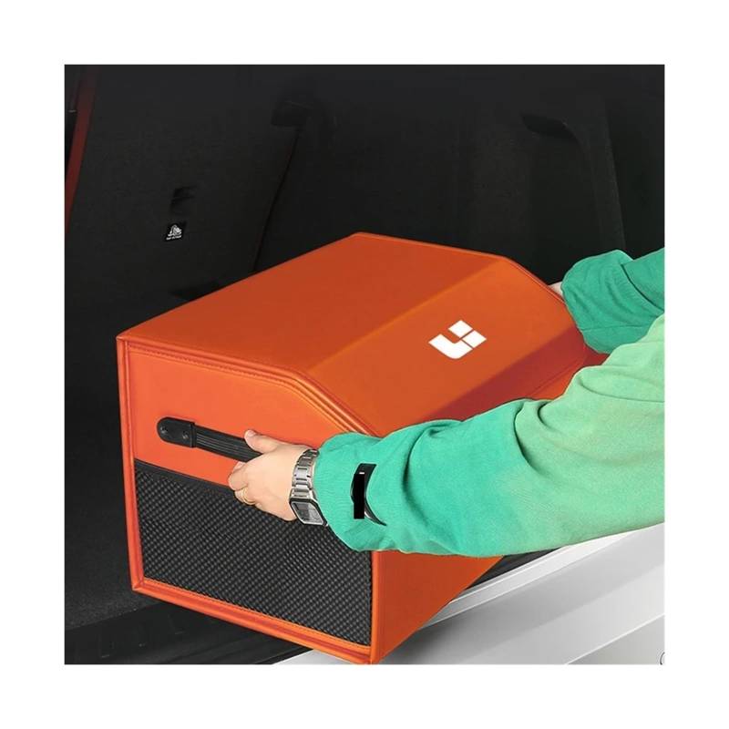 Kofferraum-Aufbewahrungsbox, Tasche, Innendekoration, Zubehör, kompatibel mit Leading Ideal Li Xiang Auto L7 L8 L9 Air Pro Max 2022 2023(Orange1) von JFAQIPEI