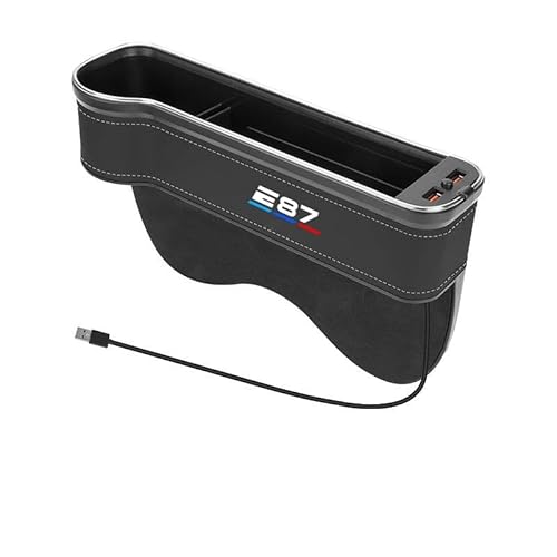 Kompatibel for BMW E87 Gm Auto 7-Farben-Aufbewahrungsbox mit Atmosphärenlicht Auto-Reinigungsorganisator USB-Aufladung Auto-Innenzubehör(Black Left) von JFAQIPEI