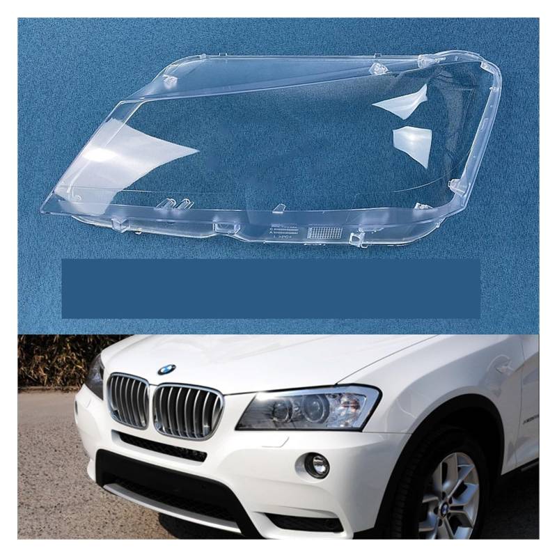 Kompatibel for BMW X3 F25 2010 2011 2012 2013 Scheinwerferabdeckung Großer Lampenschirm Scheinwerferschirm Kopflampenschale Glaslinse Linsenschale(Left) von JFAQIPEI