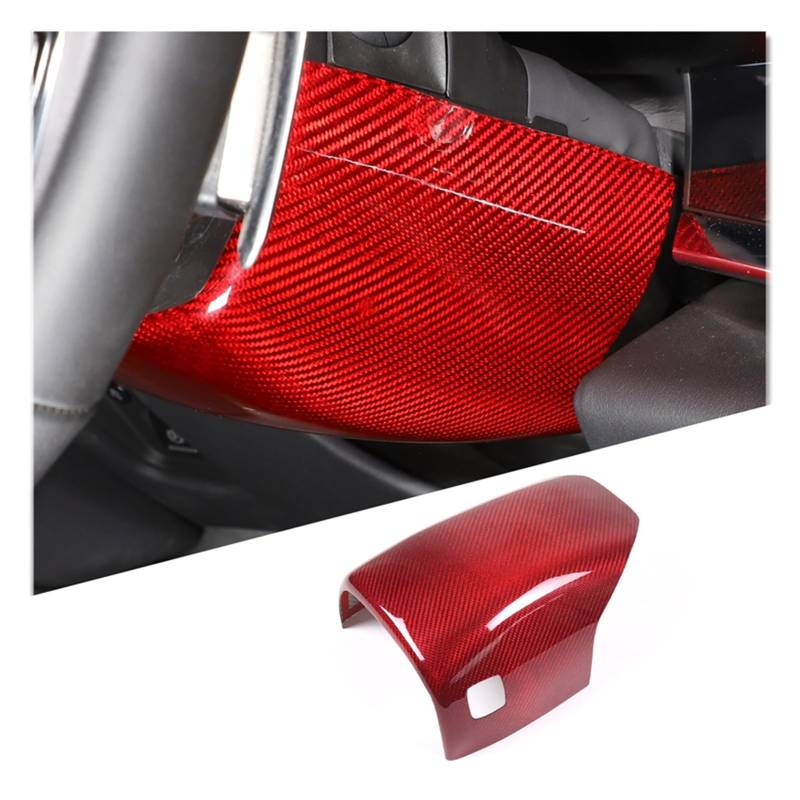 Kompatibel for Corvette C8 2020-2023 Real Carbon Fiber Auto Lenkrad Basis Untere Abdeckung Aufkleber Auto Innen Zubehör(1pcs Style B-02) von JFAQIPEI