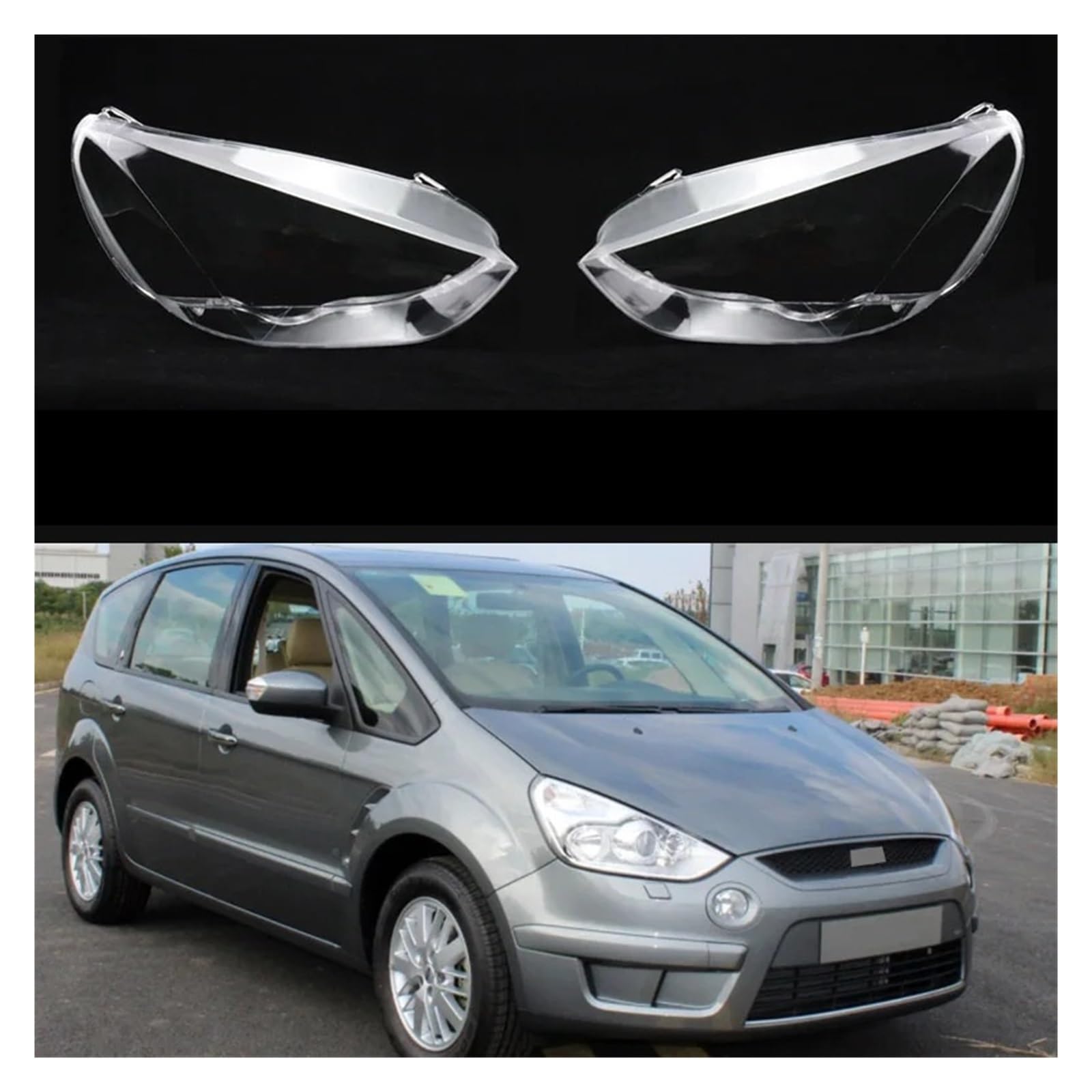 Kompatibel for Ford S-MAX 2007 2008 Front Scheinwerfer Abdeckung Lampenschirm Kopf Lampe Scheinwerfer Shell Objektiv Plexiglas Auto Ersatzteile(Right) von JFAQIPEI