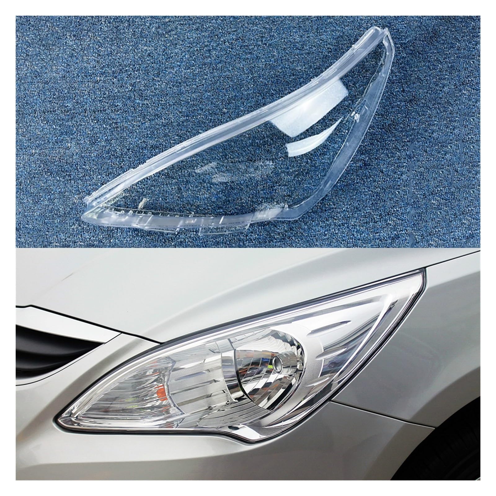 Kompatibel for Hyundai Verna 2008 2009 2010 2011 2012 2013 Front Scheinwerfer Abdeckung Scheinwerfer Lampe Shell Transparent Lampenschirm Objektiv(Left) von JFAQIPEI