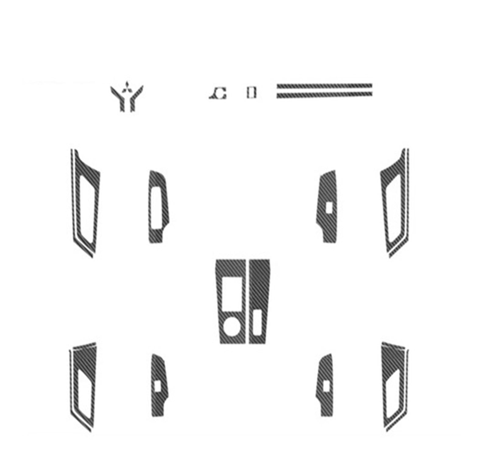 Kompatibel for Mitsubishi Outlander 2023, Auto-Carbonfaser-Mittelkonsole, Innenmodifikation, dekorativer Filmaufkleber, Autozubehör(3D) von JFAQIPEI