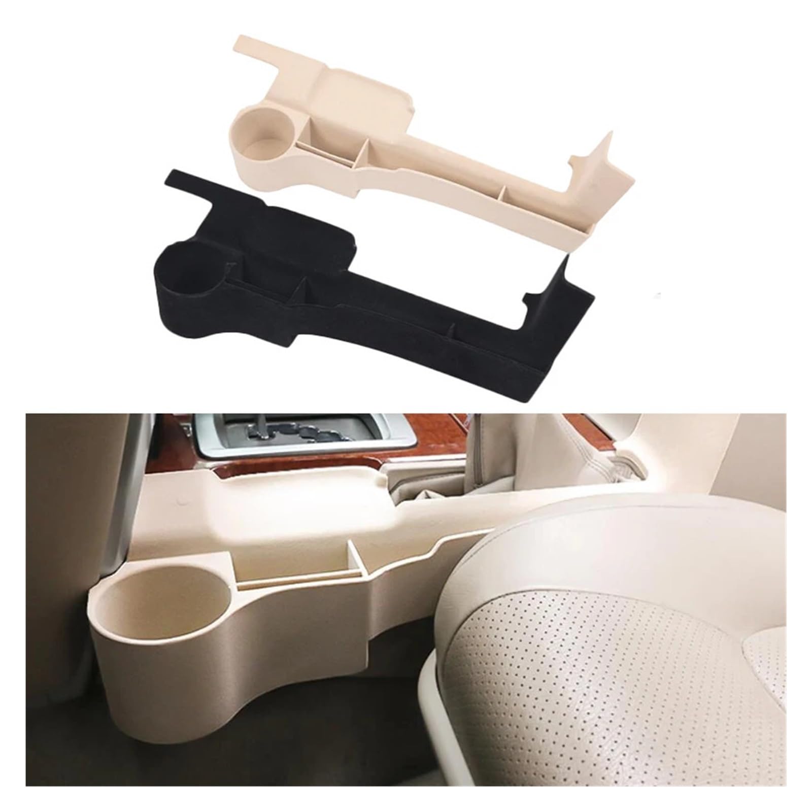 Kompatibel for Toyota Land Cruiser 200 LC200 2008 2009 2010 2011 2012 2013 2014 2015 Sitz Seite Wasser Tasse Lagerung Box Auto Zubehör((Black Left and Right)) von JFAQIPEI