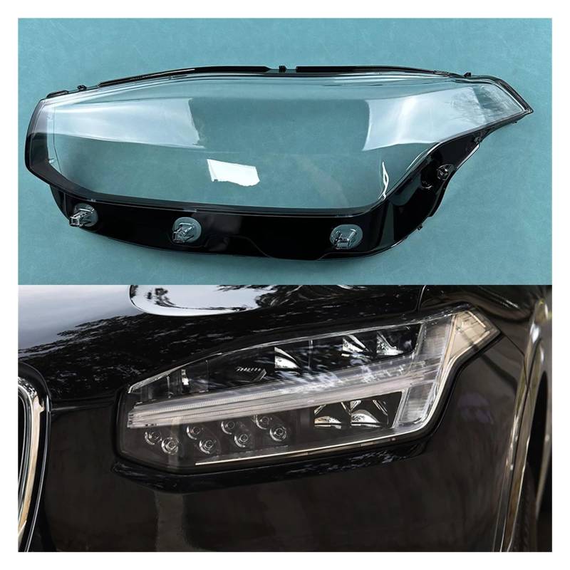 Kompatibel for Volvo XC90 2015-2022 Auto Front Scheinwerfer Objektiv Abdeckung Auto Scheinwerfer Lampcover Transparent Lampenschirme Lampe Shell(Left) von JFAQIPEI