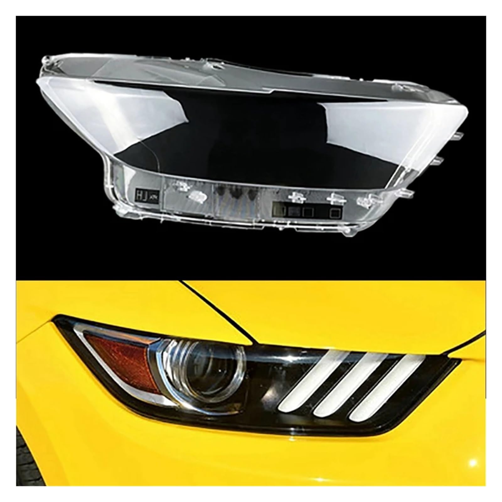 Kopf Licht Lampe Objektiv Gehäuse Scheinwerfer Lampe Shell Kompatibel for Ford Mustang 2014-2017 Front Lampenschirm Kopf Licht Lampe Abdeckung(Right) von JFAQIPEI