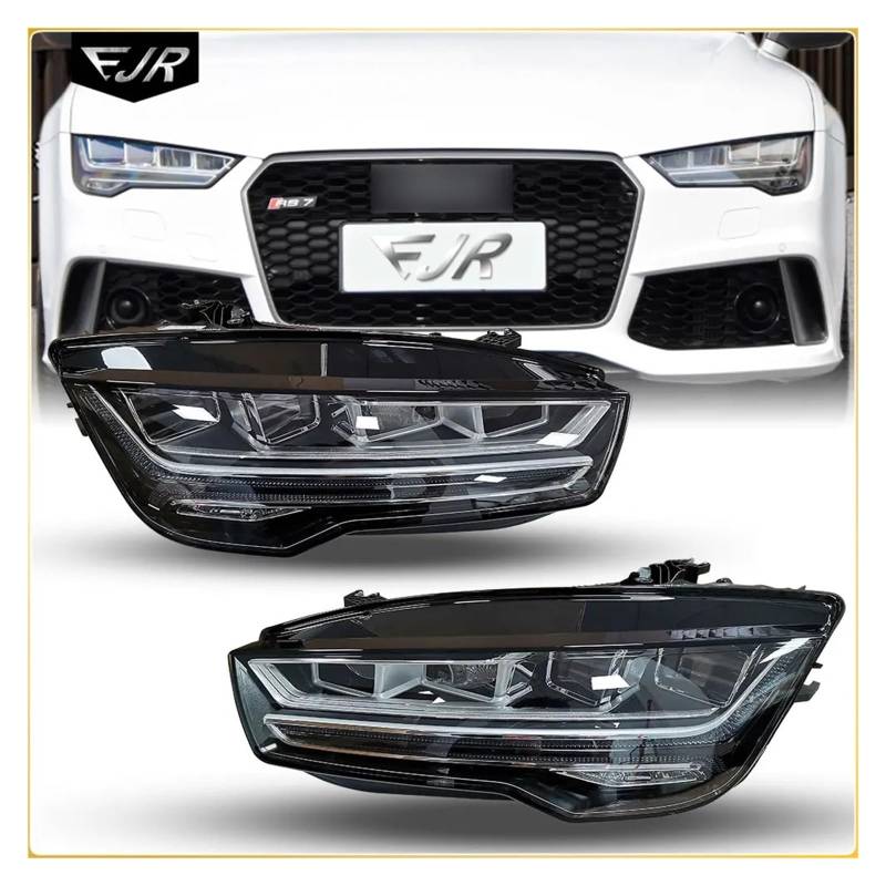 Matrix-Scheinwerferbaugruppe Kompatibel for Audi A7 Modifikation 2011 bis 2018 Alle Halogenscheinwerfer Kopf Frontlicht Flow Light Lenklampe(Halogen,15-18_AFS_1) von JFAQIPEI