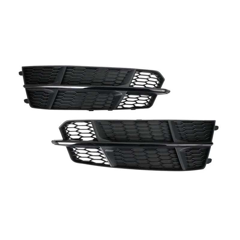 Nebelscheinwerfer-Kühlergrill-Abdeckung, kompatibel for Audi A6 C7 A6L S-Line 2015–2018, Nebelscheinwerfer-Lampenabdeckung, Waben-Hex-Frontgrill, 4G0807681AN(With Black) von JFAQIPEI