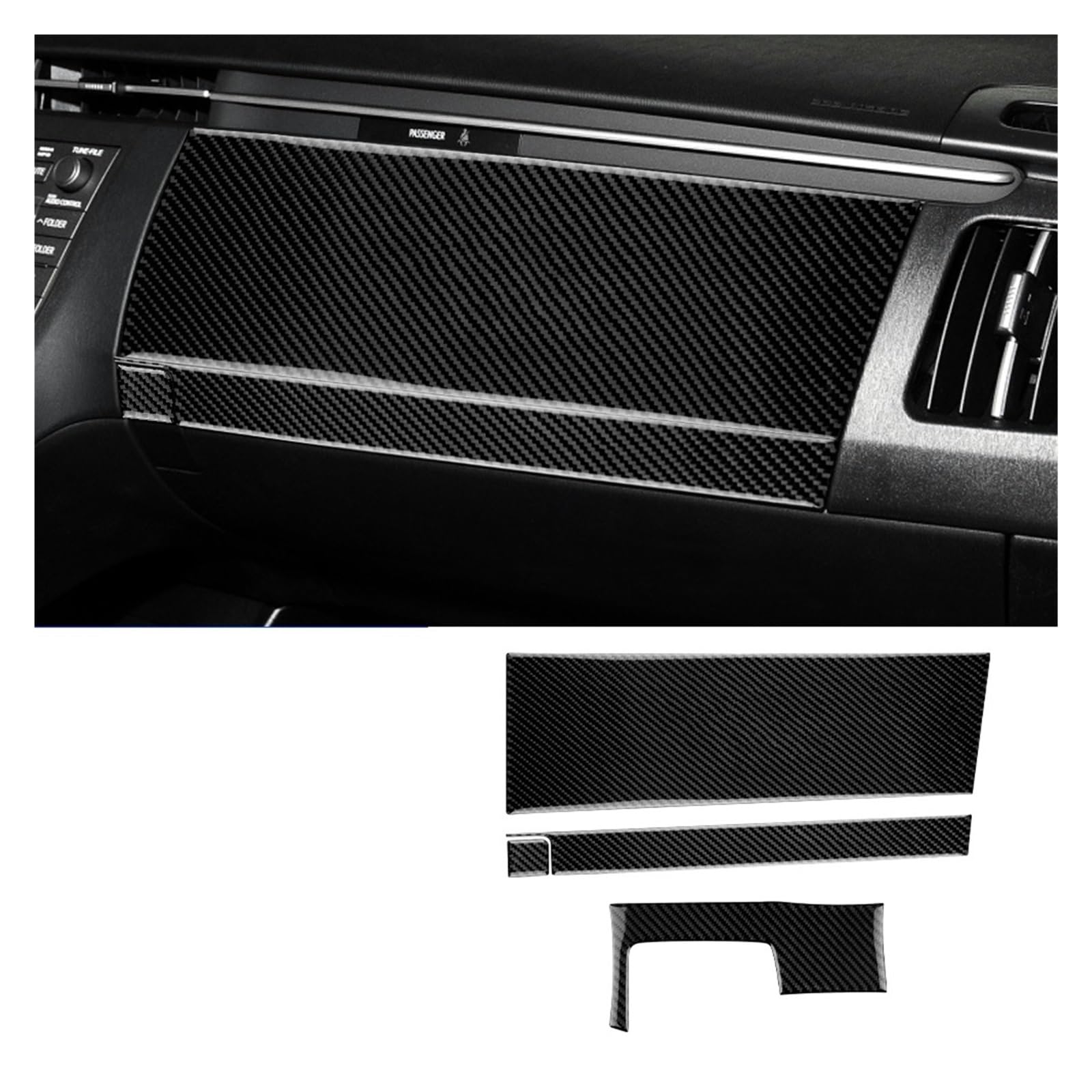 Real Carbon Fiber Aufkleber Kompatibel for Toyota Prius 2010 2011 Rot Schwarz Auto Handschuh Box Abdeckung Dekor Innen TrimZubehör(Black) von JFAQIPEI