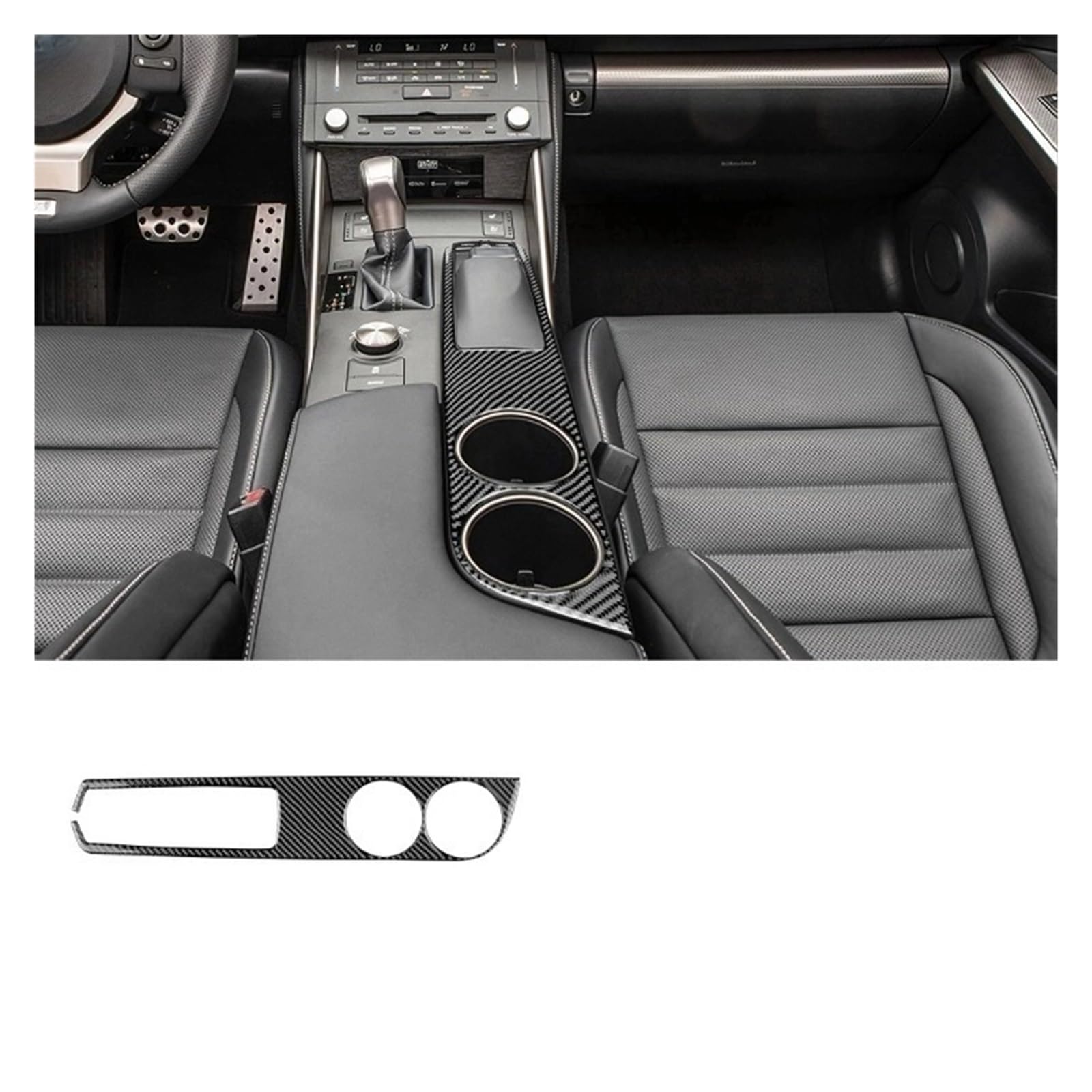 Real Carbon Fiber Auto Wasser Tasse Halter Abdeckung Aufkleber Kompatibel for Lexus is 250 300 350 200T 2013-2019 Trim Interior Styling Zubehör von JFAQIPEI