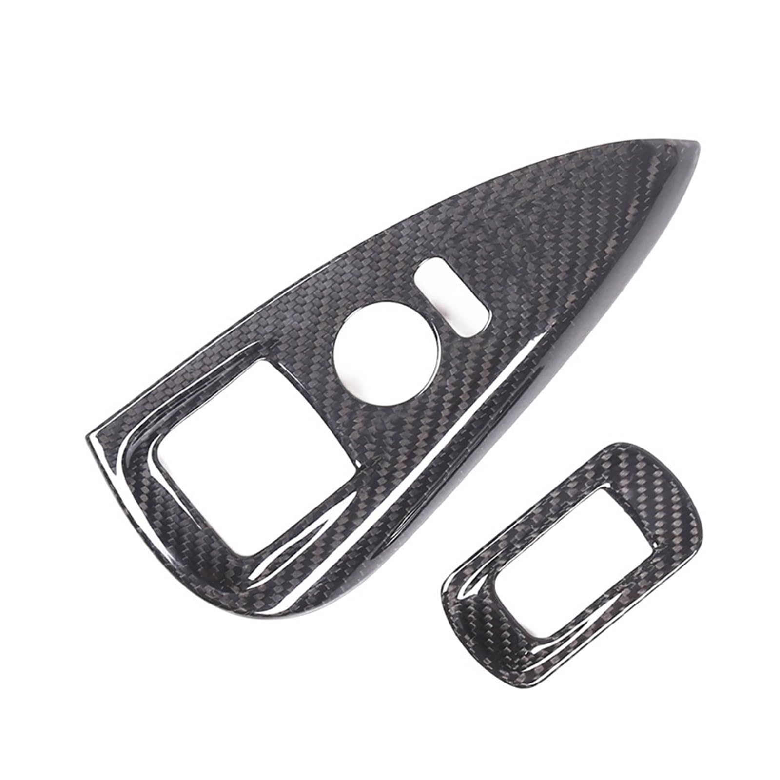 Real Carbon Fiber Kompatibel for Corvette C6 2005-2013 Auto Glas Lift Schalter Taste Rahmen Aufkleber Auto Innen Zubehör(Black Carbon Fiber) von JFAQIPEI