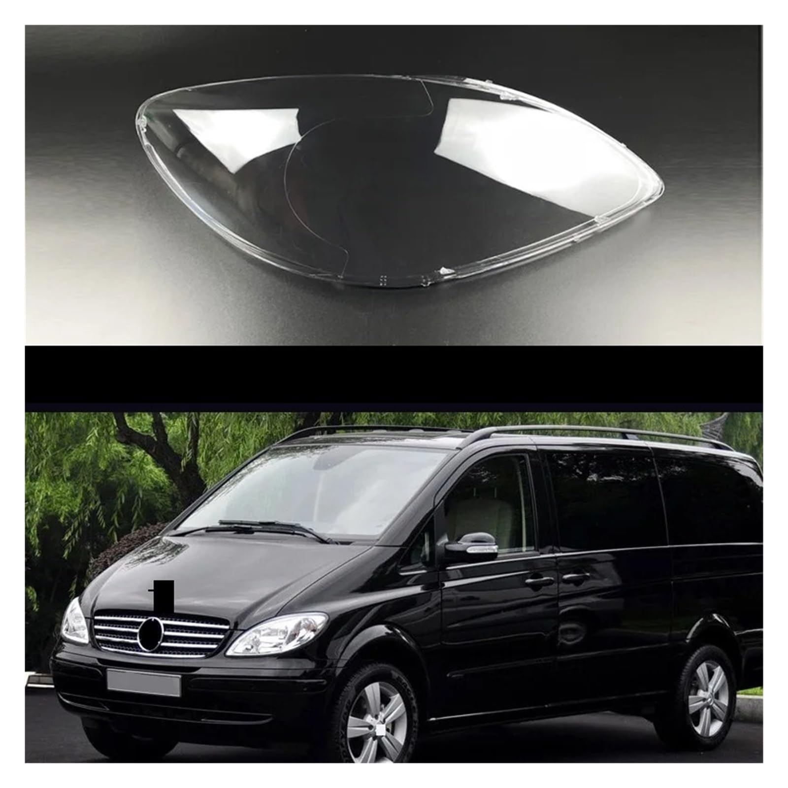 Scheinwerfer Original Objektiv Kompatibel for Mercedes-Benz Vito Viano W639 2004-2010 Abdeckung Transparente Lampenschirme Lampe Shell scheinwerfer Glas(Left) von JFAQIPEI