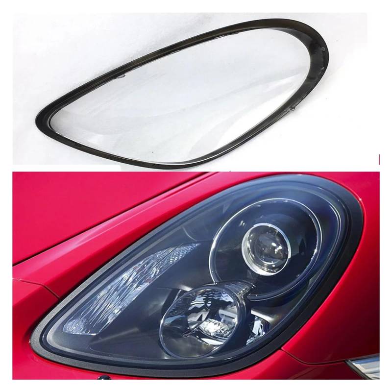 Scheinwerferlinse kompatibel for Porsche Cayman 981 Scheinwerferabdeckung Ersatz vorne Autolicht Autoschale transparenter Lampenschirm heller Schatten(Left) von JFAQIPEI