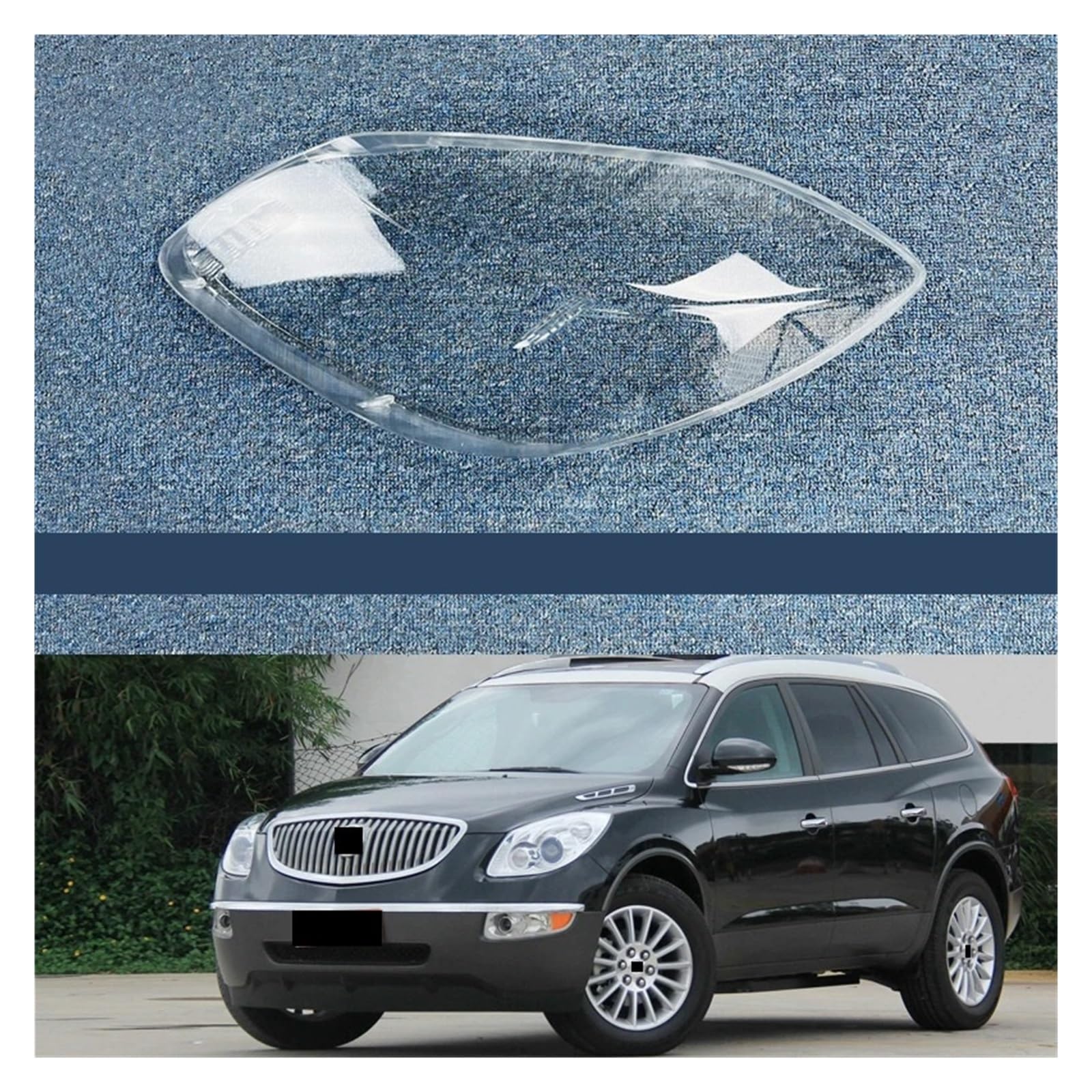 Vordere Autoscheinwerferabdeckung, kompatibel for Buick Enclave 2009–2013, Auto-Scheinwerfer-Lampenschirm, Lampenabdeckung, Kopflampen-Lichtabdeckungen, Glaslinsenschale(Right) von JFAQIPEI