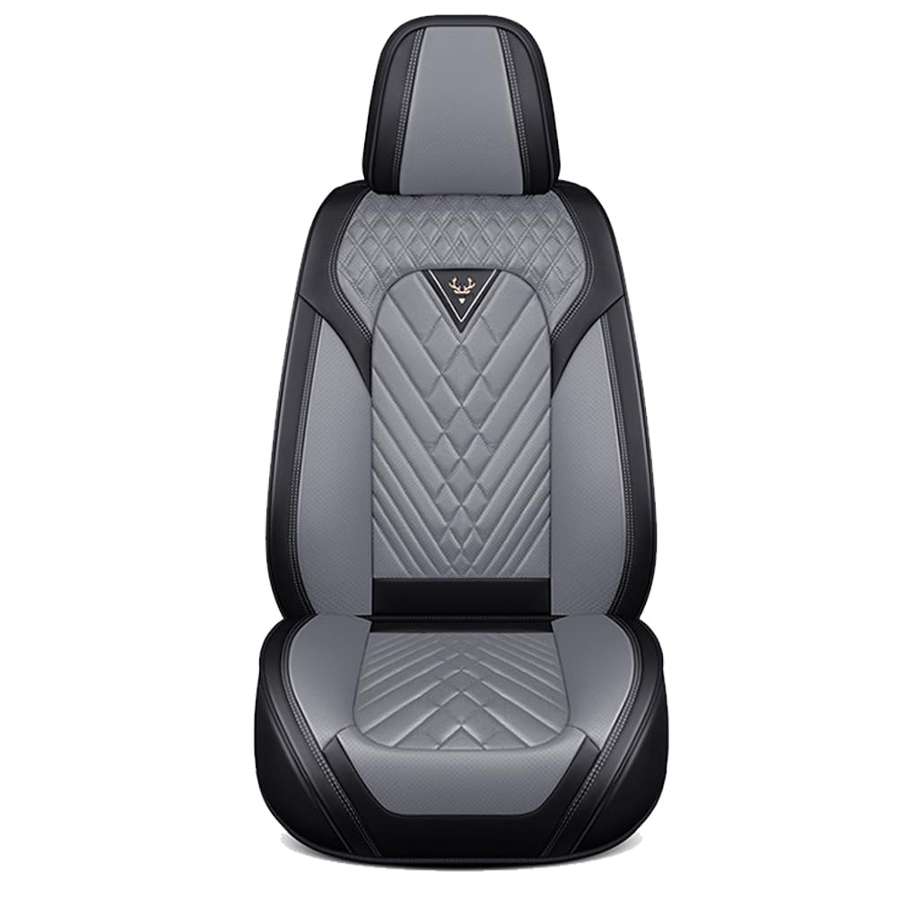 JFENGNB Auto Sitzbezüge Sets für VW Touran 7seats 2016-2023, Leder Schonbezug Atmungsaktiv Vordersitze und Rückbank Autositzschoner Innenraum Zubehör,A/Standard-A/Black~Gray von JFENGNB