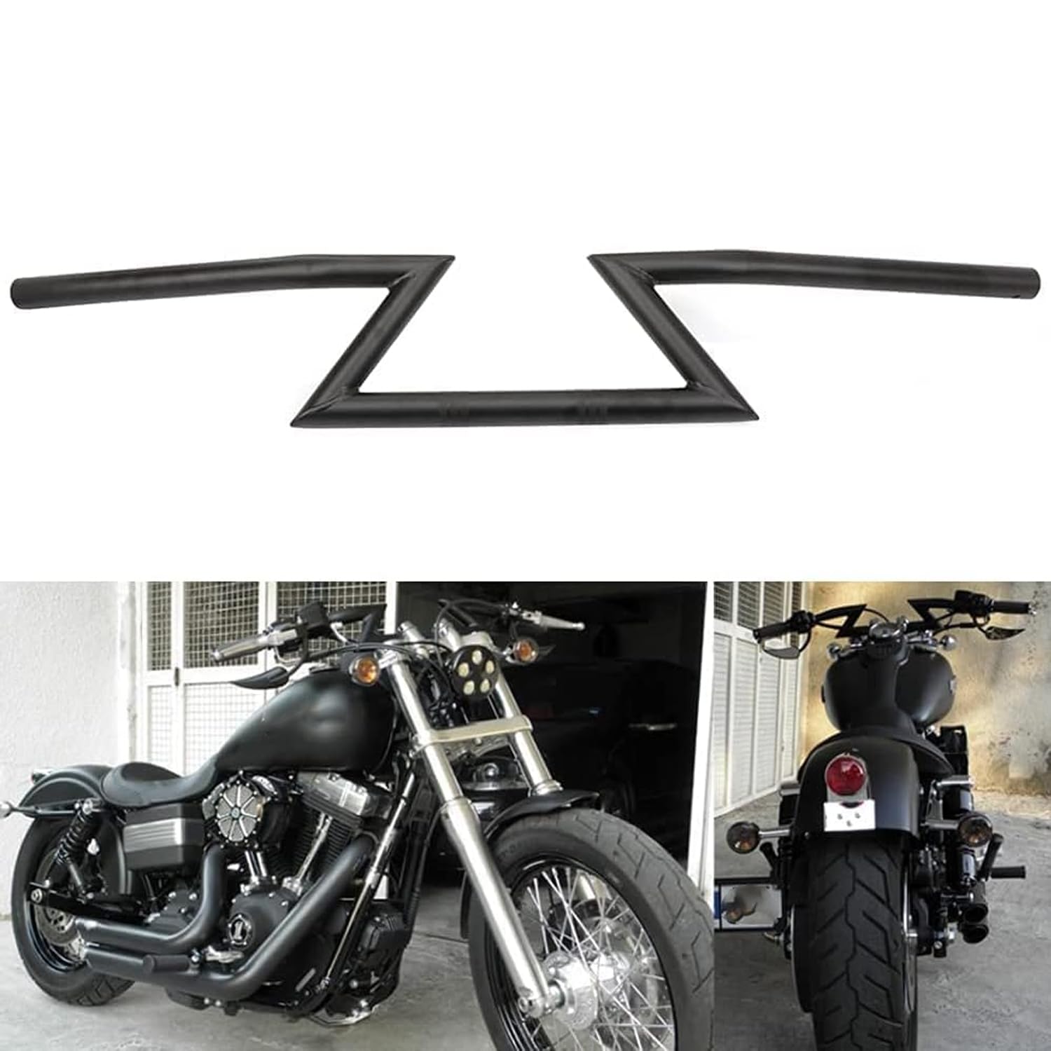 JFG RACING 7/8 "22 MM Lenker Z Lenker Universal Für Sportster Cruiser XL 883 1200 Custom Chopper Softail Dyna Street Bob, Schwarz von JFG RACING