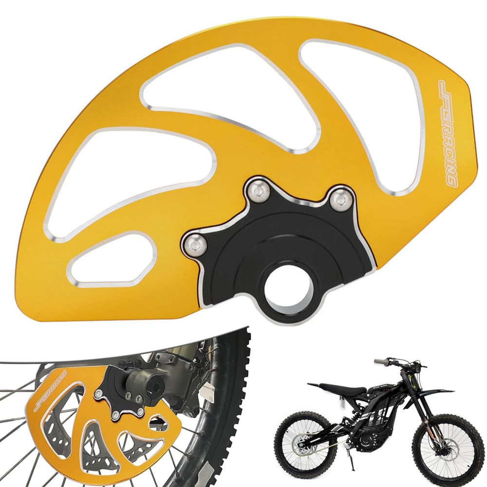 JFG RACING Dirt Bike Scheibenschutz, Motorrad Frontscheibenbremsschutz für Sur Ron Light Bee S/X Segway X160/X260 Talaria Sting-Gold von JFG RACING
