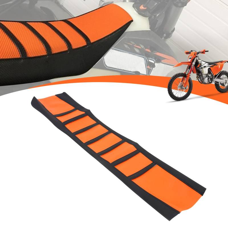 JFG RACING Dirt Bike Sitzbezug, Motorrad Sitzbezug Anti-Rutsch-Pad Sitzbezug Universal für Off-Road Dirt Pit Bike DRZ RM RMZ CRF CR XR KX KLX YZ TTR PW Orange von JFG RACING