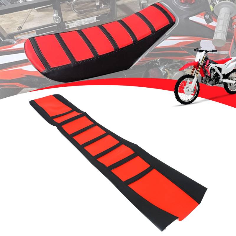 JFG RACING Dirt Bike Sitzbezug, Motorrad Sitzbezug Anti-Rutsch-Pad Sitzbezug Universal für Off-Road Dirt Pit Bike DRZ RM RMZ CRF CR XR KX KLX YZ TTR PW Rot von JFG RACING