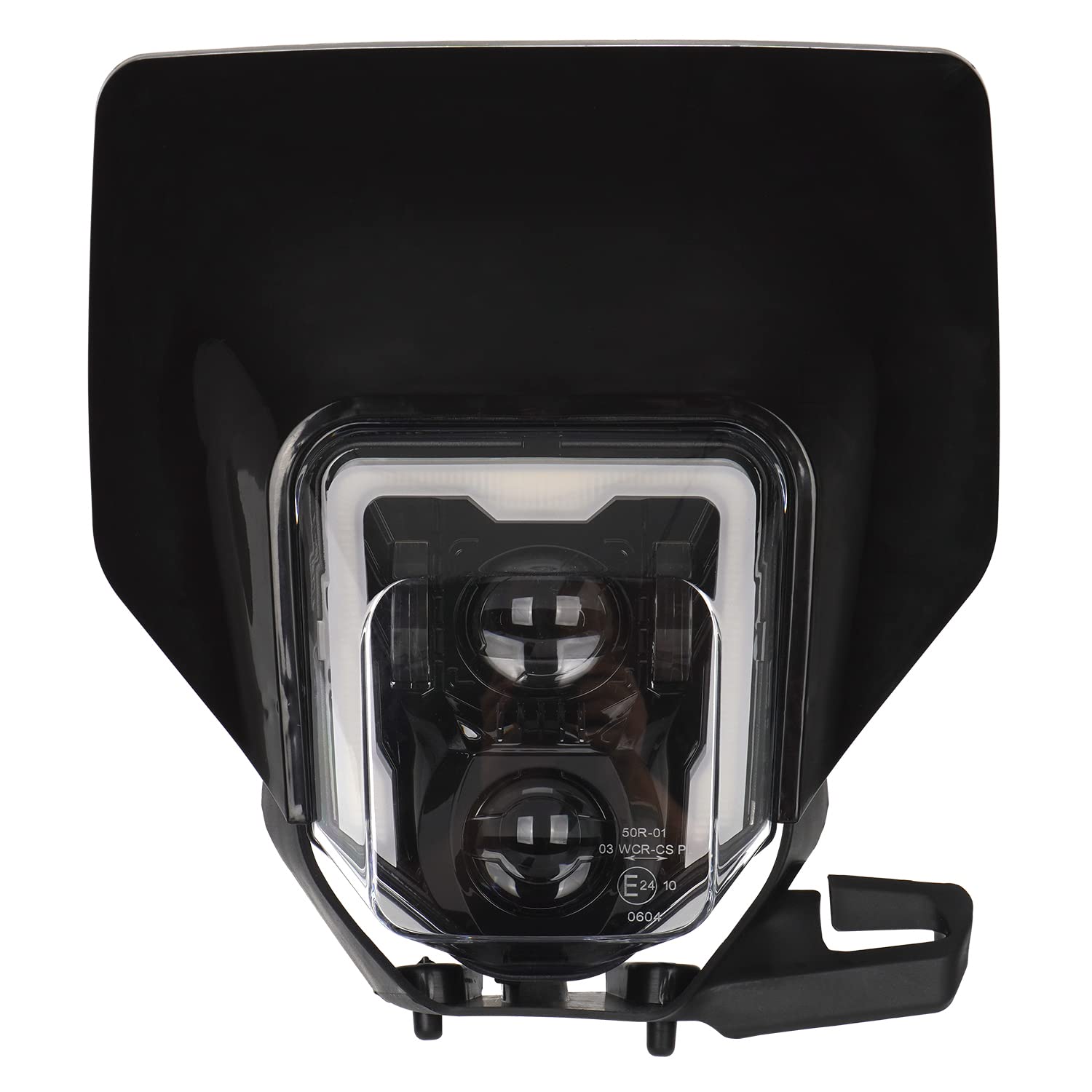 JFG RACING Motorrad Lichtmaske Universal,Motorrad Scheinwerfer Lampenmaske für Pit Dirt Bike Enduro Motocross Supermoto FE250 FE350 FE450 FE501 TE250i TE300i-Schwarz von JFG RACING