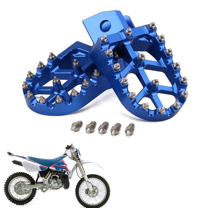 Motorrad-Fußrasten Fußrasten Fußrasten Pedale CNC für YZ80 YZ125 YZ250 YZ500 YZ490 WR200 WR250 WR500 TTR90 TTR110 TR125 TTR250 XT250 - Blau von JFG RACING