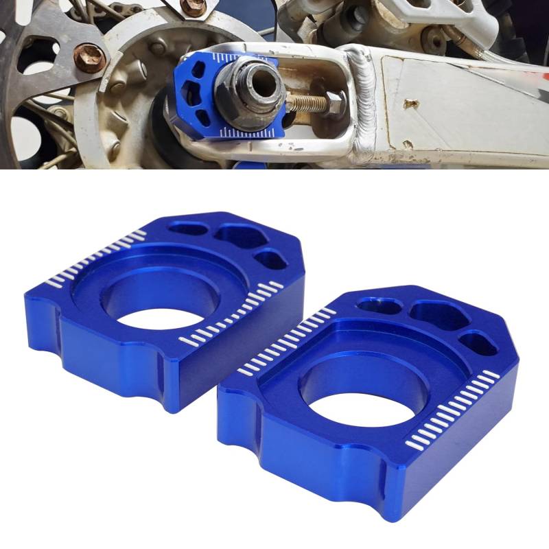 JFG RACING Motorrad Hinterachsblöcke Kettenspanner CNC für YZ125 YZ250 YZ250F YZ250X YZ250FX YZ450F WR250F WR450F WR250R WR250X -Blau von JFG RACING