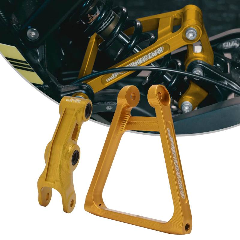 JFG RACING Motorrad Hinterprogressionsdreieck Aluminium Aufhängungsgestänge + Hintergestänge Kit für Sur Ron Light Bee S/X Segway X160/X260-Gold von JFG RACING