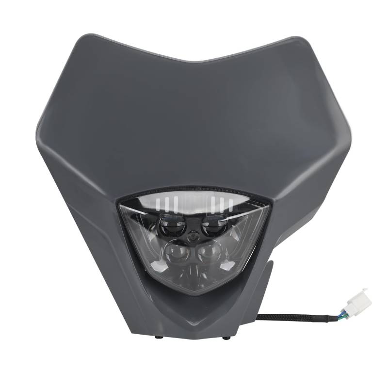 JFG RACING Motorrad Lichtmaske,Motorrad Scheinwerfer Verkleidung Maske Tagfahrlicht Scheinwerfer für EC250 EC300 EC350 2019 2020 2021 2022 2023-Grau von JFG RACING