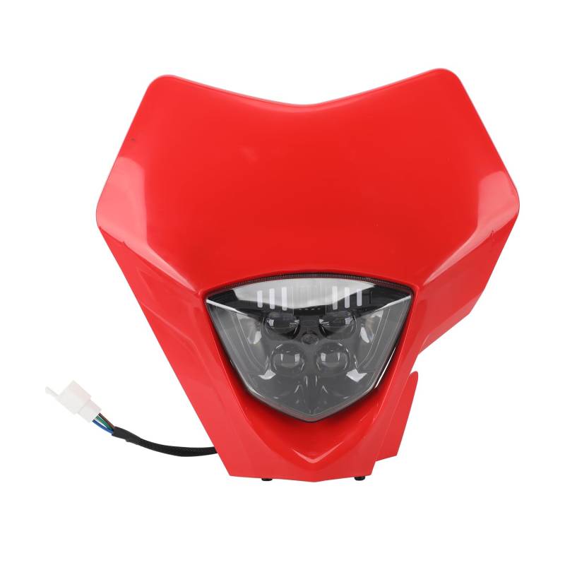 JFG RACING Motorrad Lichtmaske,Motorrad Scheinwerfer Verkleidung Maske Tagfahrlicht Scheinwerfer für EC250 EC300 EC350 2019 2020 2021 2022 2023-Rot von JFG RACING