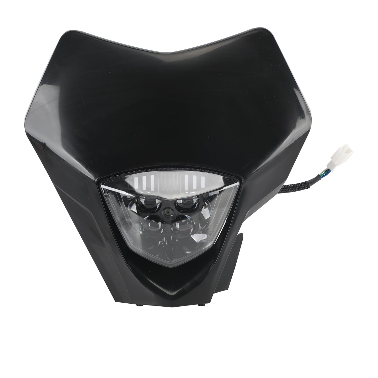 JFG RACING Motorrad Lichtmaske,Motorrad Scheinwerfer Verkleidung Maske Tagfahrlicht Scheinwerfer für EC250 EC300 EC350 2019 2020 2021 2022 2023-Schwarz von JFG RACING