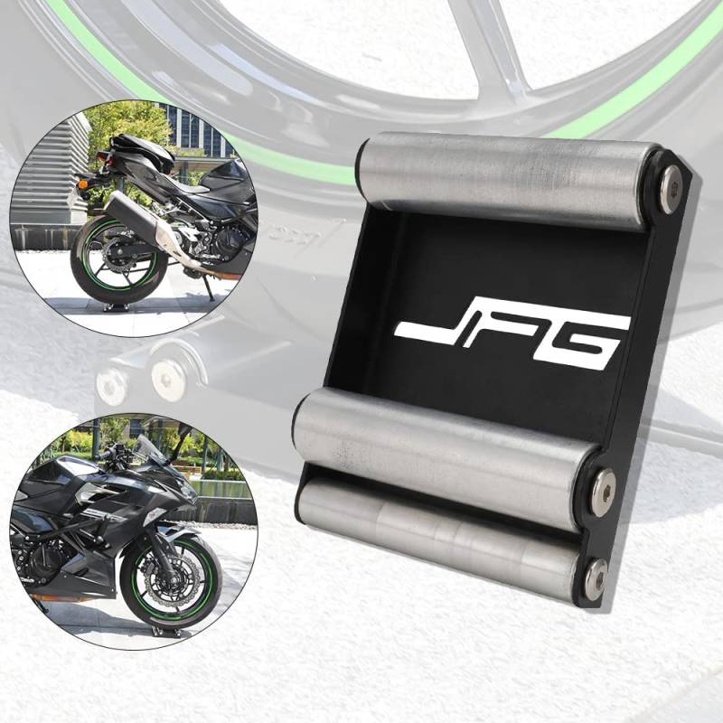 JFG RACING Motorrad -Radwalzen -Ständer Motorrad -Radreinigung für Reifenreinigung und Kettenschmierung - Groller -Radspinner Ständer （Fahrrad <485 lb Trockener WT & Reifenbreite <180 mm von JFG RACING